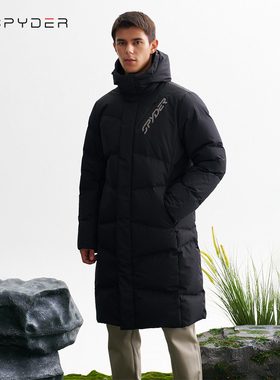 SPYDER蜘蛛羽绒服男女冬新款鹅绒中长款羽绒外套连帽潮牌24EF207U