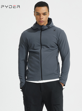 SPYDER蜘蛛新品男士加绒运动休闲外套男士梭织运动夹克男24ES105M