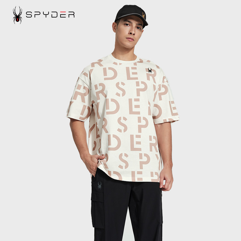SPYDER蜘蛛新品男士运动T恤时尚印花休闲圆领短袖T恤24CS451M,户外/登山/野营/旅行用品,户外休闲衣,淘宝优惠券,粉丝福利购,淘宝优惠卷
