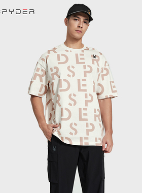 SPYDER蜘蛛新品男士运动T恤时尚印花休闲圆领短袖T恤24CS451M