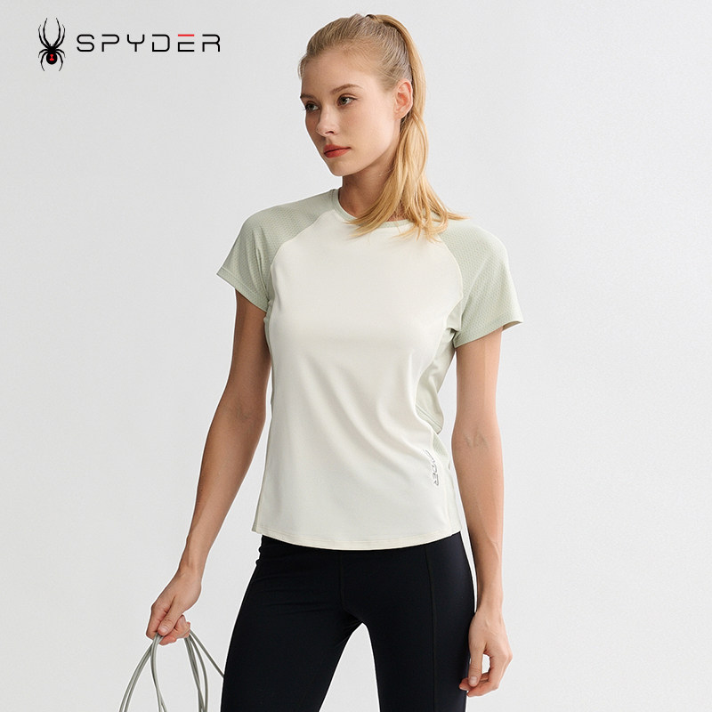 SPYDER蜘蛛运动T恤女夏季跑步上衣速干透气健身修身短袖25CS424W