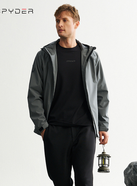 SPYDER蜘蛛新款运动休闲上衣男子连帽透气夹克百搭外套男24MF137M