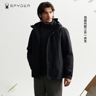 SPYDER蜘蛛新款 三合一夹克男秋冬羽绒内胆保暖防风外套24EF249M