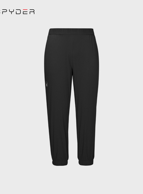 新品SPYDER蜘蛛休闲运动裤女黑色春夏新款显瘦长裤束脚24CS564W