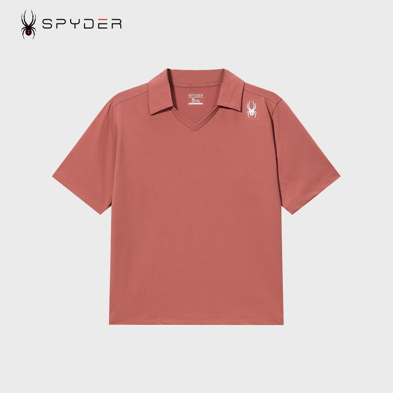SPYDER蜘蛛运动T恤女夏季跑步上衣透气翻领短袖polo衫24CS424W