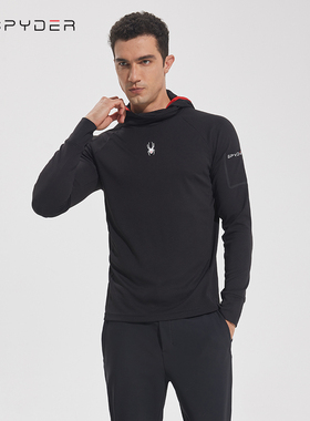 SPYDER蜘蛛新品男士T恤打底衫长袖连帽吸湿排汗透气23CF409M