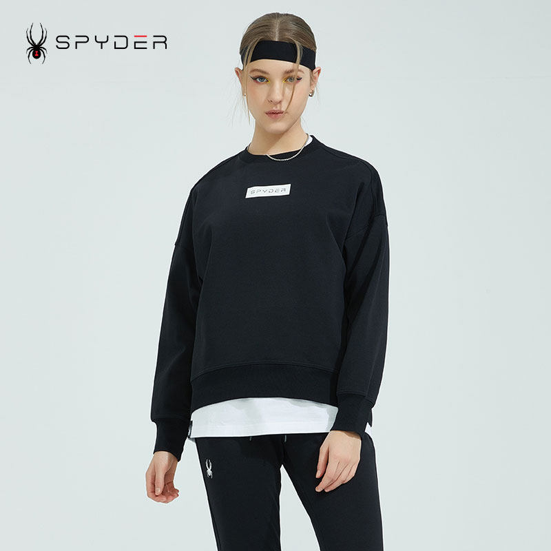 spyder蜘蛛女士新款套头卫衣休闲长袖t恤女春秋潮流上衣22cs304w