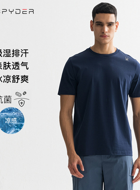 SPYDER旗舰店蜘蛛短袖男士T恤舒适上衣男透气训练运动服25ES455M