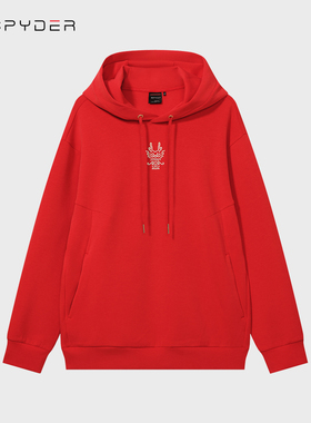 SPYDER蜘蛛新年款红色卫衣男女款龙年限定款休闲卫衣24CS305U