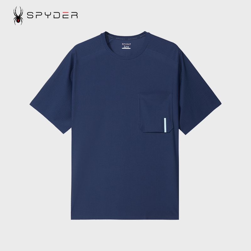 SPYDER蜘蛛夏男子运动短袖休闲圆领速干T恤吸湿透气大码23CF401M