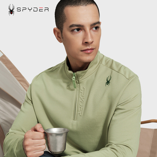 24CS437M 潮流半拉链立领卫衣休闲男款 SPYDER蜘蛛长袖 t恤男士