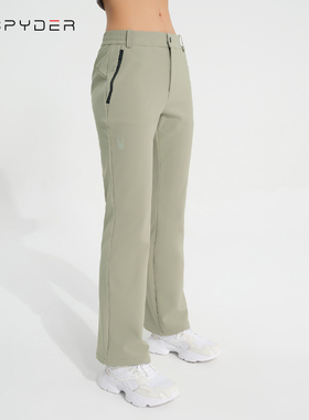 美国SPYDER蜘蛛裤子女高腰弹力修身显瘦黑色微喇叭长裤女23CF524W