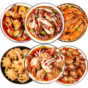 【99元6罐】青岛麻辣捞汁小海鲜醉蟹钳老婆脚八爪鱼生腌蟹组合
