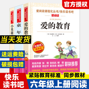 快乐读书吧六年级上册小英雄雨来童年爱 无障碍精读版 教育正版 书目正版 小学生6年级课外阅读书籍经典 全套3册