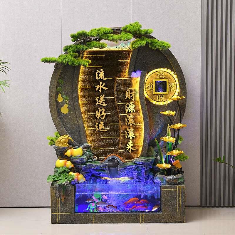 招财轮摆件风水流假山水喷泉水幕墙流屏风装饰流水墙乔迁开业送礼