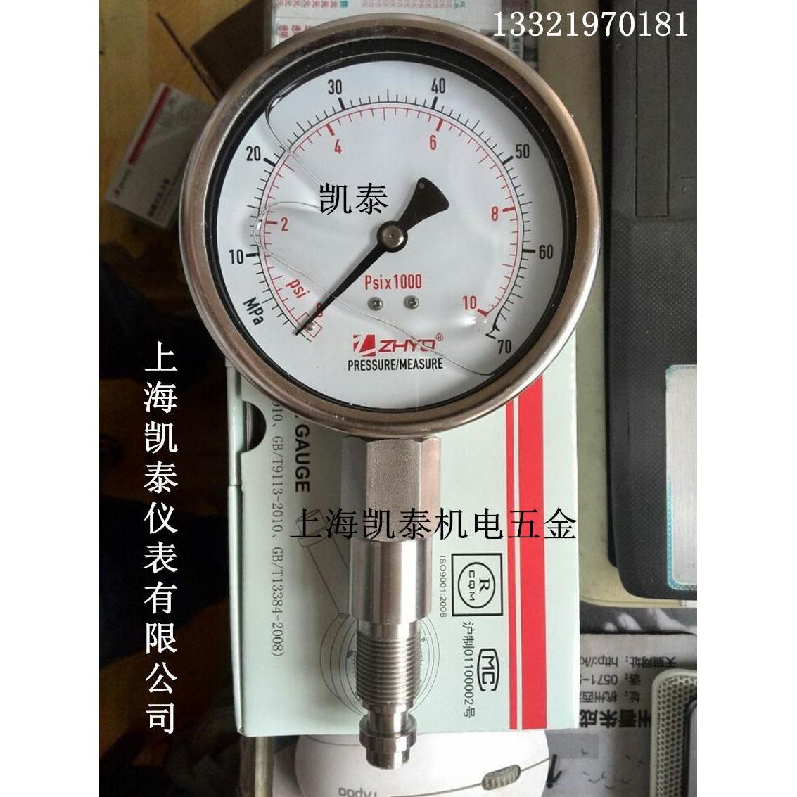 均质机卫生型隔膜压力表耐震PT124Y-620-100MPa 上海东华申鹿锦竹