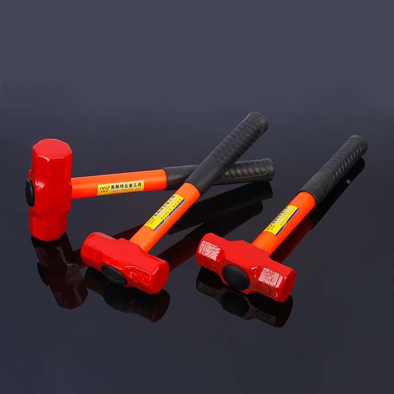 大锤八角锤PVC管锤子消防榔头石工铁锤子重型纯钢铁锤防震手柄