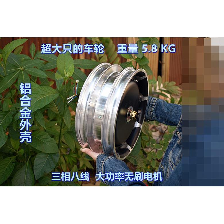 大功率无刷车轮电机 DC48V 450W 16寸铝合金轮 新型电动车轮电机