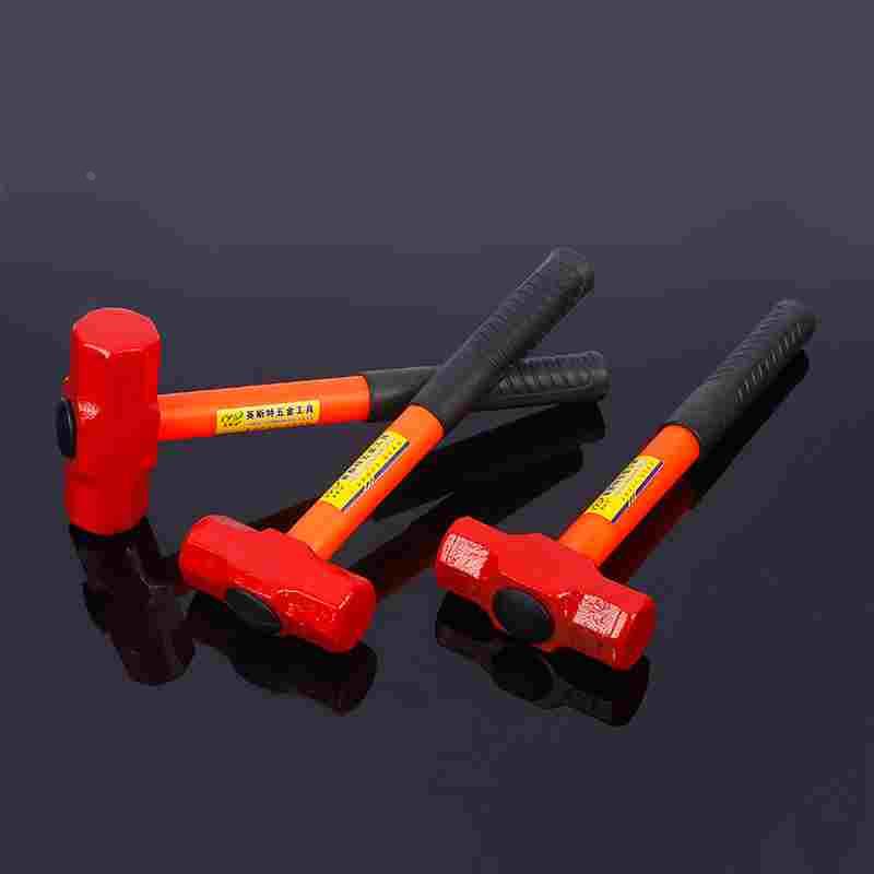 大锤八角锤PVC管锤子消防榔头石工铁锤子重型纯钢铁锤防震手柄