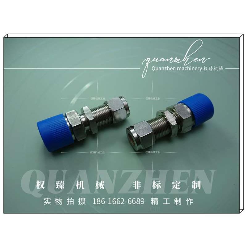 不锈钢316外螺纹外丝双卡套式直通穿板隔板管接头  PT ZG3/8-10MM