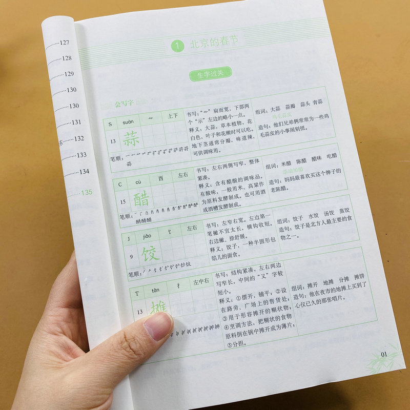 小学六年级下册语文词语手册生字表写字详解拼音结构偏旁笔顺组词成语