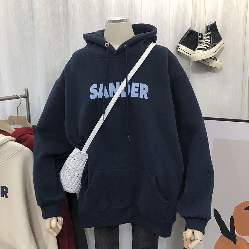 3264官图实价卫衣女加绒加厚2025秋冬新款韩版潮字母印花宽松外套