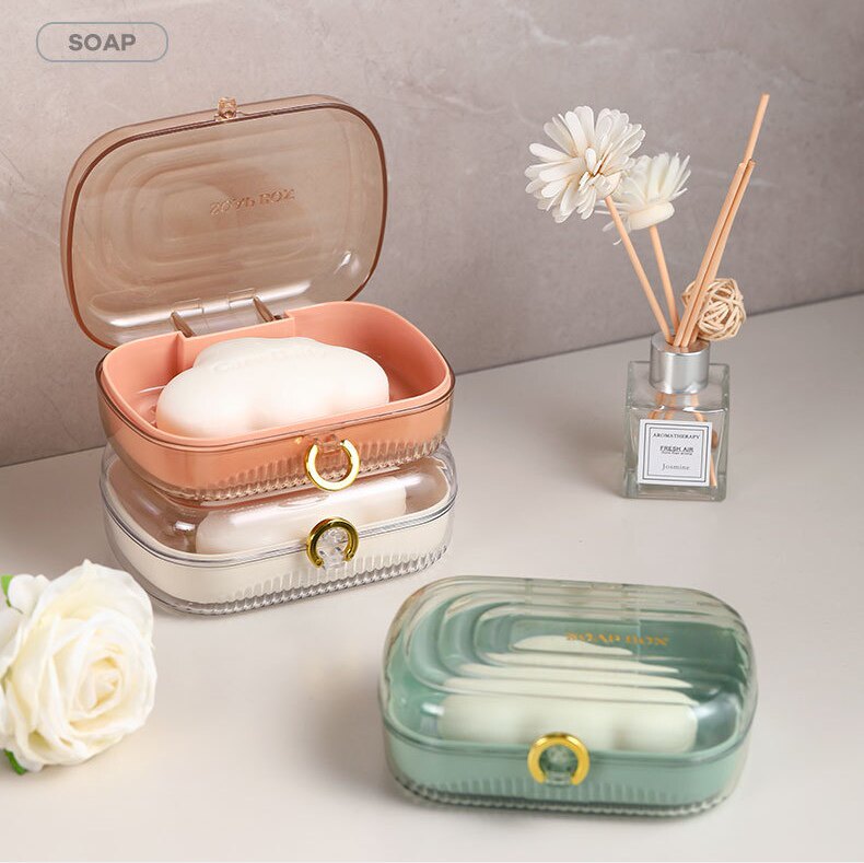 大号防水便携家用卫生间ins加厚创意学生宿舍沥水带盖旅行肥皂盒