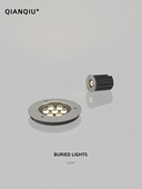 户外地下灯防水Led圆形嵌入式 超薄户外景观花园灯彩色泛光灯地下