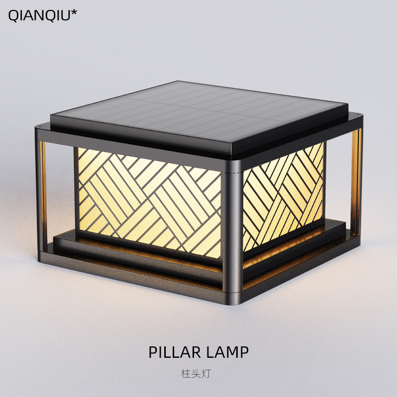 太阳能柱头灯防水接电门柱灯