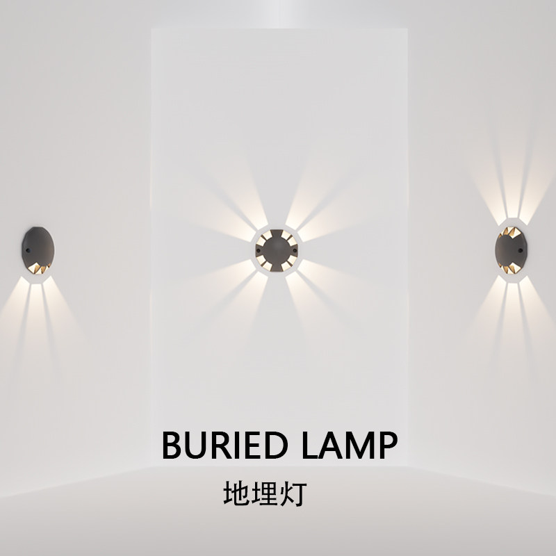 户外侧发光地埋灯防水嵌入式220v龟背灯led免开槽步道灯24v地脚灯