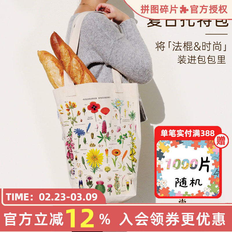 Cavallini复古风帆布包美国休闲单肩托特包大容量环保袋露营户外