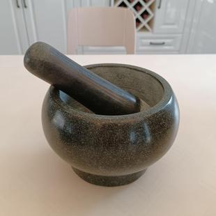天然家用青石石材捣蒜器石臼窝擂钵擂臼石盅罐蒜臼子研磨石窝