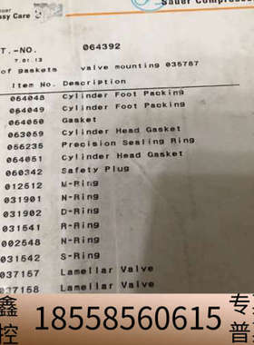 Sauer Compressors 064392.议价