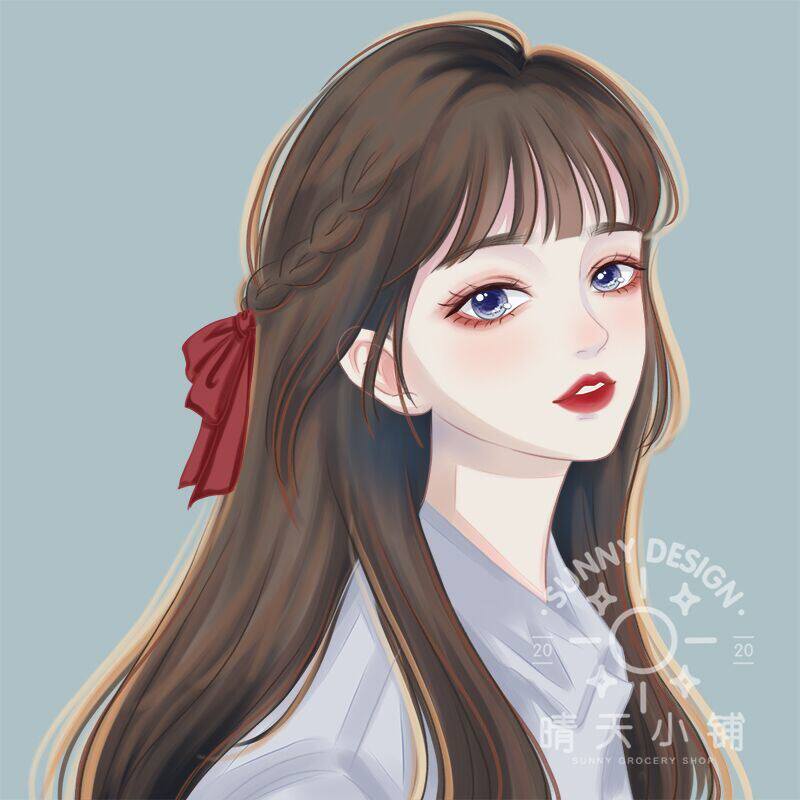 二次元手绘头像设计情侣卡通人物形象elogo真人照片结婚礼漫画定