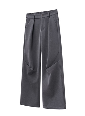 D4C 25SS弯刀廓形打褶褶皱西裤立体剪裁宽松廓形阔腿垂坠感西裤