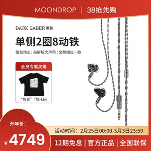 少量现货/水月雨黑剑DarkSaber单边两圈八铁参考级入耳式HiFi耳机