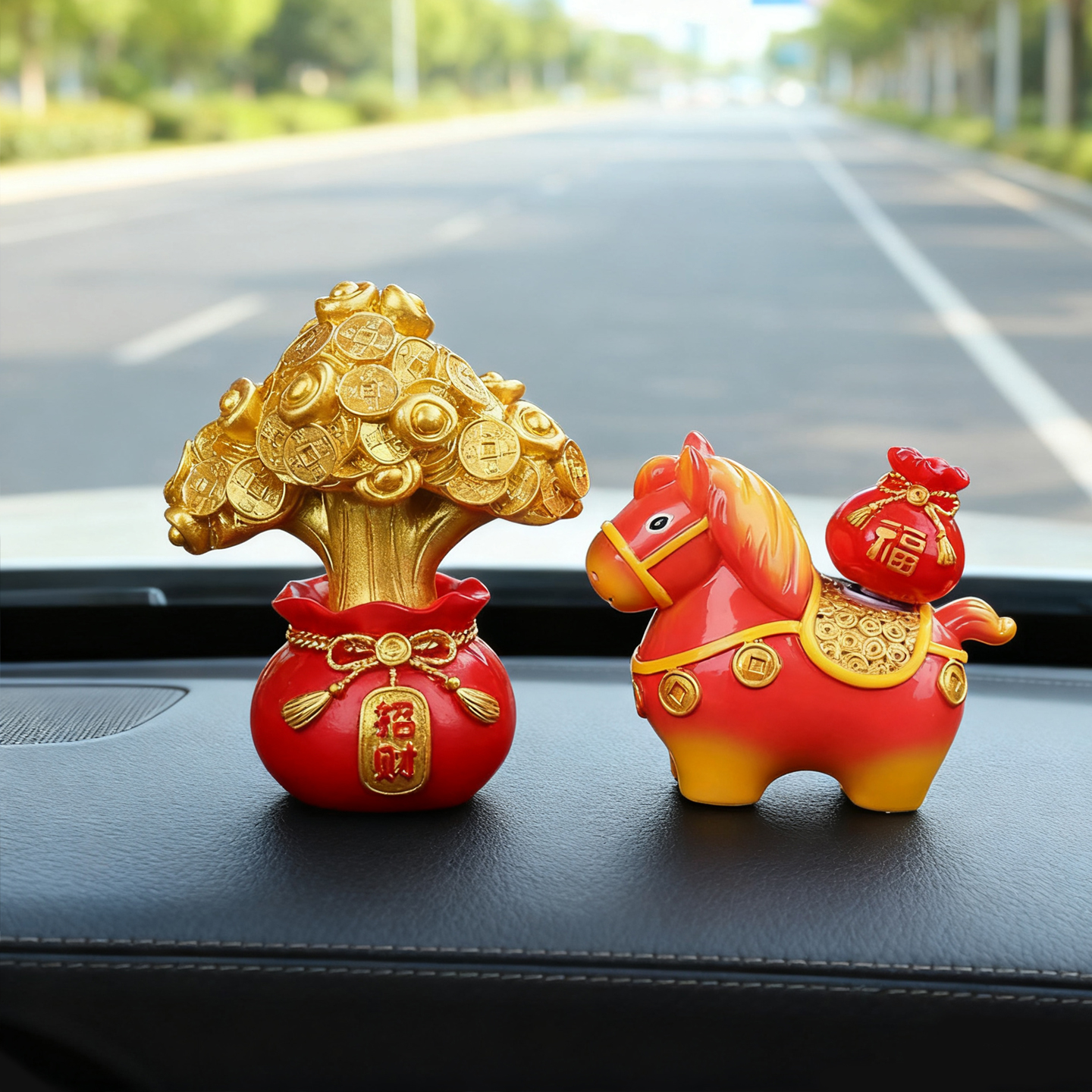 马上有钱马年吉祥物车载摆件