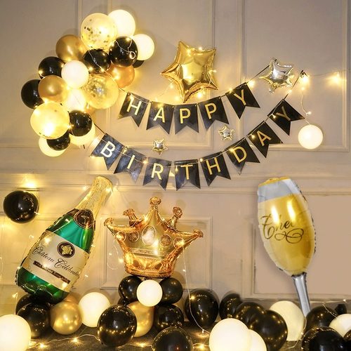 网红30岁男士生日布置气球家里氛围感派对快乐场景装饰女士背景墙