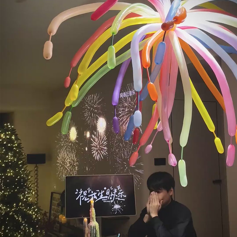 烟花气球生日派对主题策划开学教室场景布置装饰260长条魔术气球