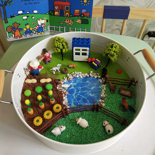 早教感官盆白色游戏大铁盆蒙氏创意教具钱盆动物模具玩沙工具diy