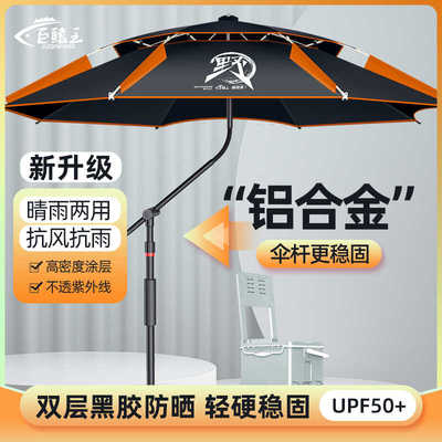 大钓伞2024新款加厚黑胶钓鱼伞