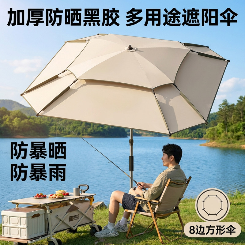 钓鱼伞遮阳伞2026新款钓伞雨伞钓鱼露营专用钓鱼伞加厚拐杖大钓伞