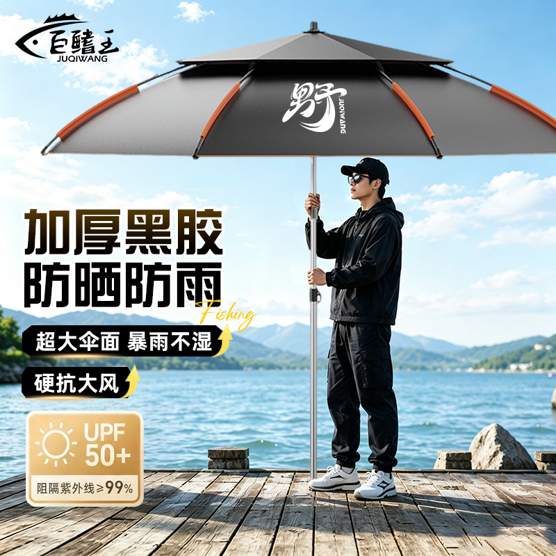 2026新款钓鱼伞拐杖伞户外防暴雨