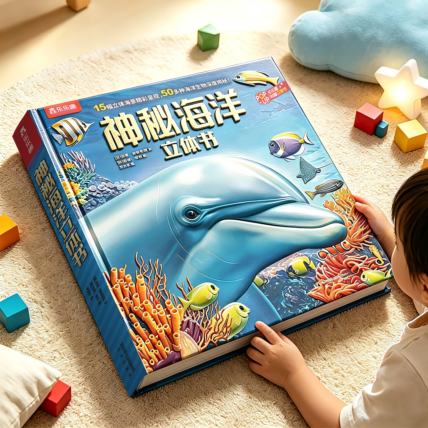 海洋科普立体书乐乐趣3-10岁揭秘海底动物生物立体百科全书海底动物翻翻立体百科绘本小学生课外科普读物机关书翻翻立体百科绘本
