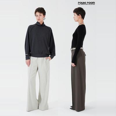 routeroom人字纹阔腿西裤