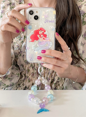卡通imd美人鱼适用苹果14promax手机壳13贝壳纹女款11硅胶全包可爱iPhone12pro防摔保护套