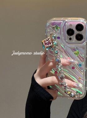 ins镭射闪钻宝石链条opporeno10/9pro+手机壳a92s软壳a58新款a36女a35个性a97女k10全包a93s防摔苹果14