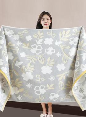 日式无印毛巾女纯棉100%全棉家用吸水大号毛巾青少年学生洗澡浴巾