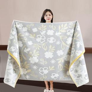 日式无印毛巾女纯棉100%全棉家用吸水大号毛巾青少年学生洗澡浴巾