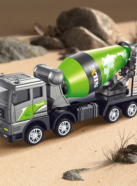 惯性合金车工程车男孩挖掘机搅拌车油罐车卡车儿童玩具小汽车起重